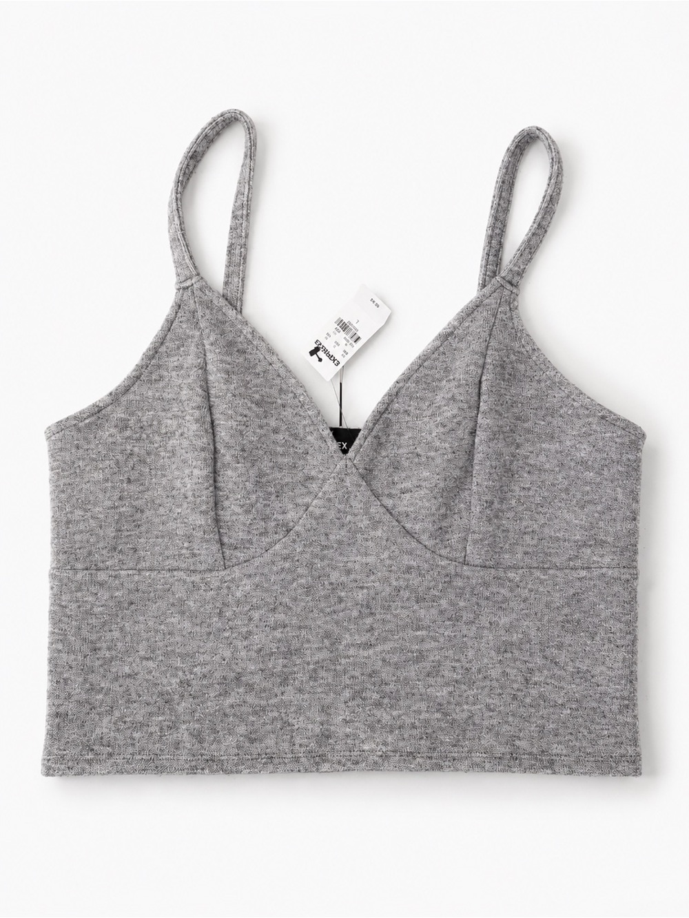Express Heather Gray Cropped Bralette Tank